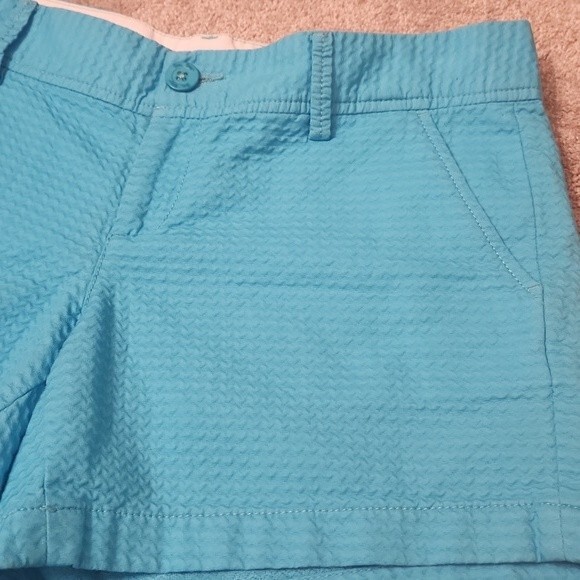 Lilly Pulitzer Callahan 5" Jacquard Textured Shorts "Seaside Aqua" Size 8 - Picture 4 of 7